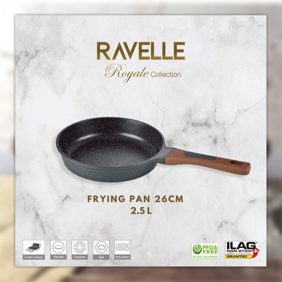 Frying Pan Penggorengan 26cm Ravelle Royale ILAG Granitec-1