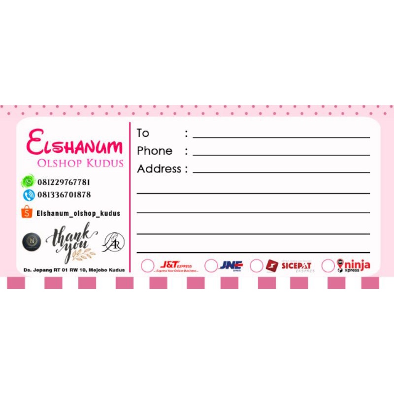 

Stiker pengiriman produk