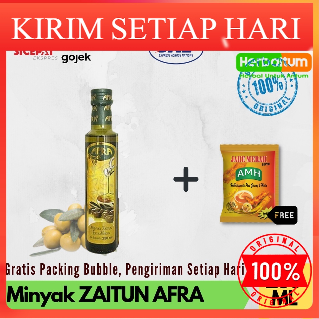MINYAK ZAITUN ASLI EXTRA VIRGIN OLIVE OIL (EVOO) MINYAK ZAITUN ORIGINAL AFRA 250 ML