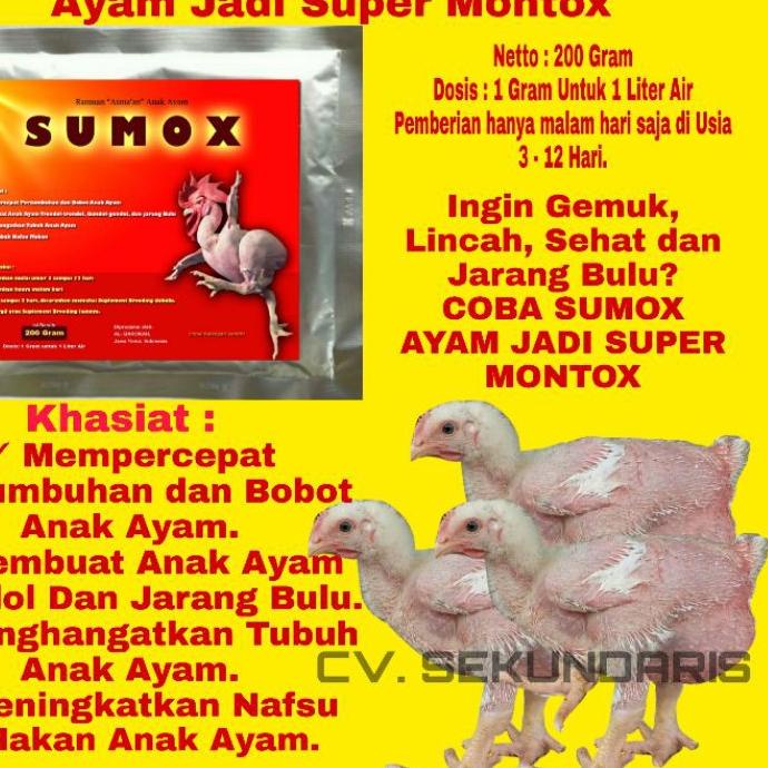 «BIG SALE» Vitamin Ayam - SUMOX -  Suplemen Ayam - Vitamin Ayam Broiler - Vitamin Penambah Nafsu Mak