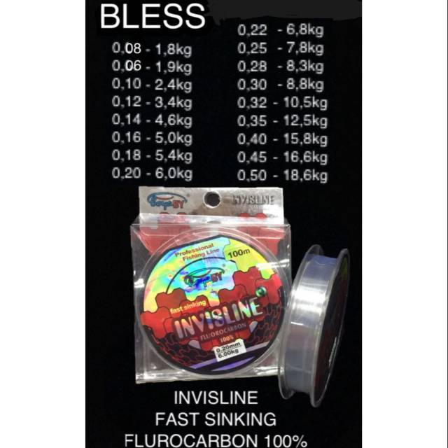 Senar  professional fishing line fast sinking invisline fluorocarbon  100%