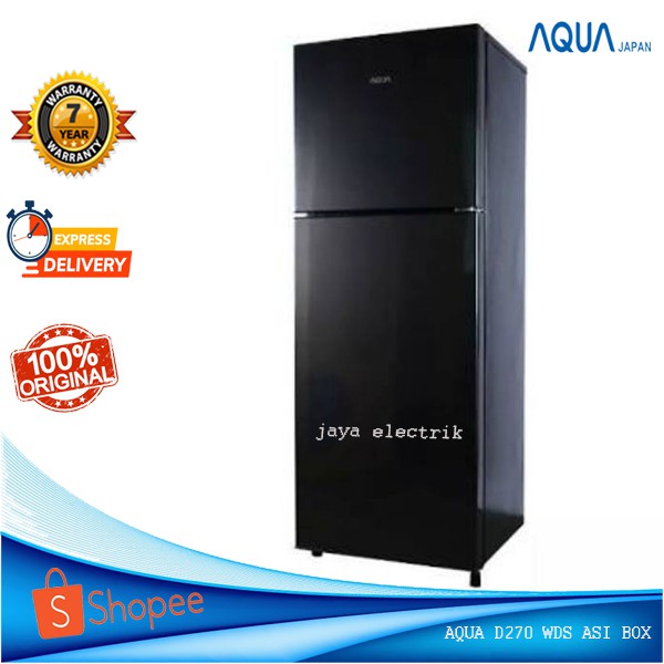 Kulkas 2 Pintu Aqua D270 WDS ASI BOX 220L Low Watt Tanpa Bunga Es