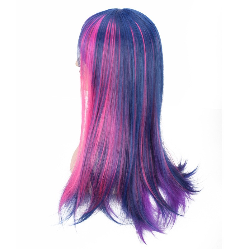 LOL-03 wig rambut palsu lolita cosplay harajuku daily two tone pink biru