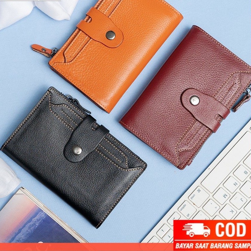 Dompet Wanita Kulit Asli Original Dompet Lipat untuk Pesta Tahan Api Anti Air Model Trendy Alona Tia
