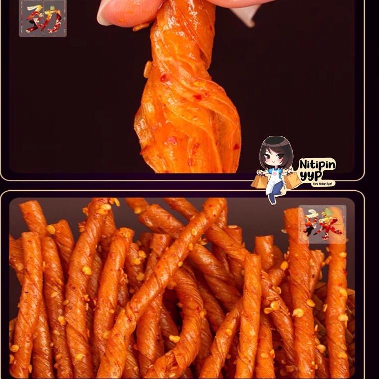 

{P-AUR} {㊛} Tofu Gluten LaTiao WULAMA Vege - SoyBean Kulit Tahu LATIAO Wu La Ma Rasa Pedas Tendon - Spicy Vegetarian Snack China /berkualitas}
