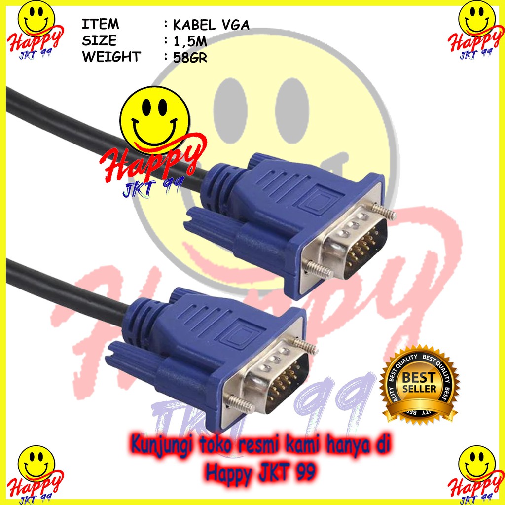 [ HAPPY JKT 99 ] KABEL VGA 1.5M 1,5M METER