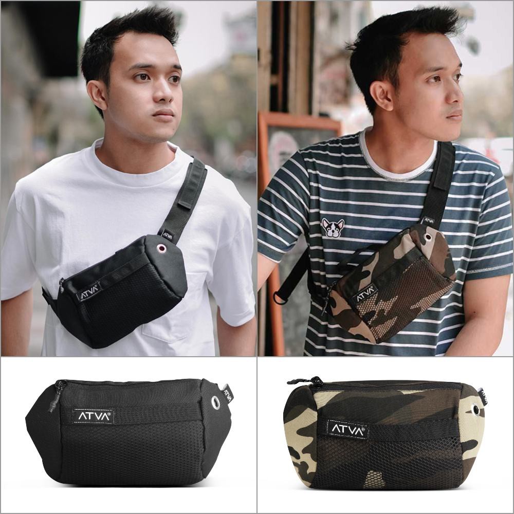 Tas Waist Bag Waistbag Pria Wanita Cowok Cewek Pinggang Sling Bag Selempang Slempang Kecil Keren Wai