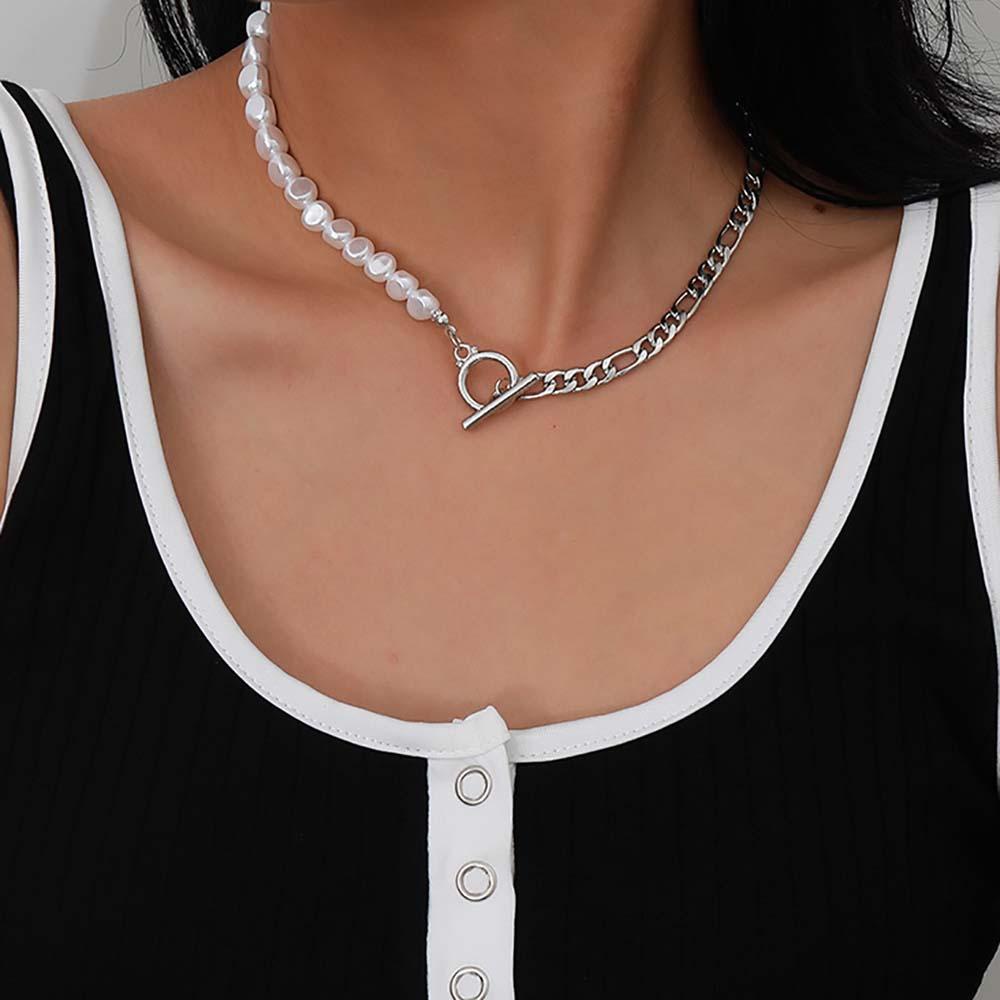 Kalung Choker Rantai Mutiara Imitasi Gaya Retro Korea Untuk Wanita