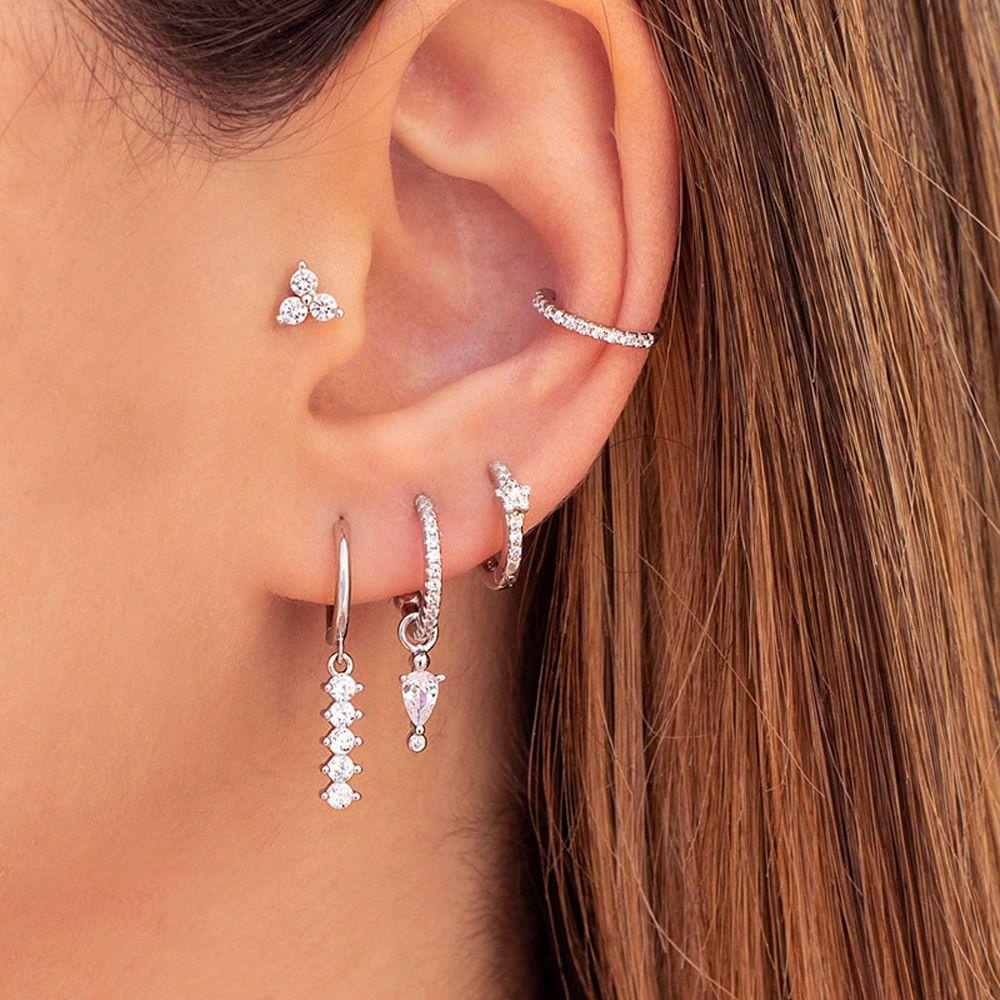 Needway Hoop Earrings Untuk Wanita Mewah Mengkilap Pesta Pernikahan Liontin Menjuntai Anting-Anting Gadis Perhiasan Telinga