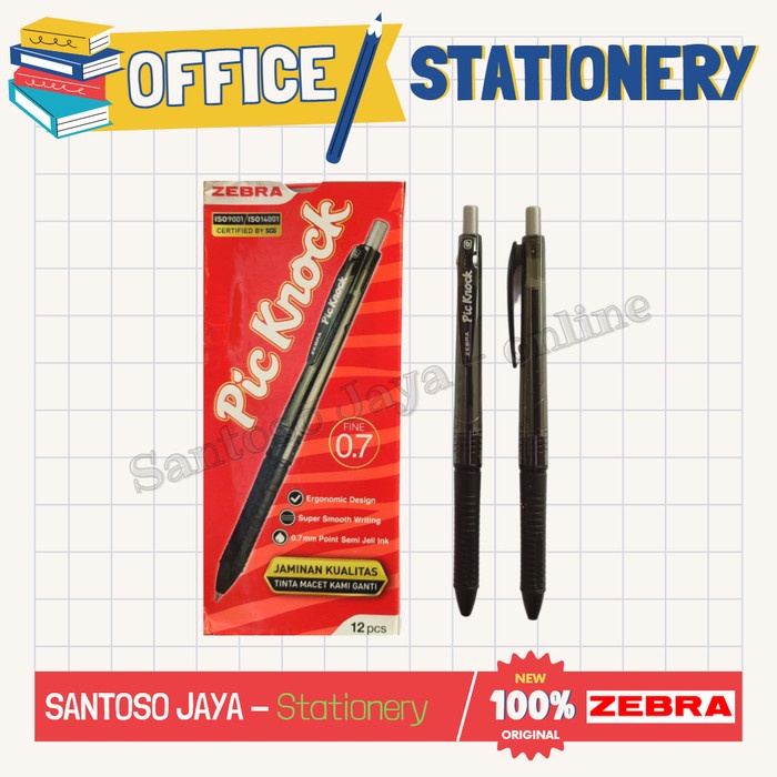 

Bolpen - Pulpen ZEBRA Pic Knock - Ballpoint ZEBRA PicKnock - 0.7 mm