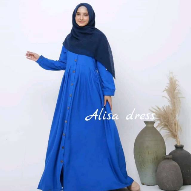 Gamis terbaru gamis termurah alisa dress bahan sakura busui friendly
