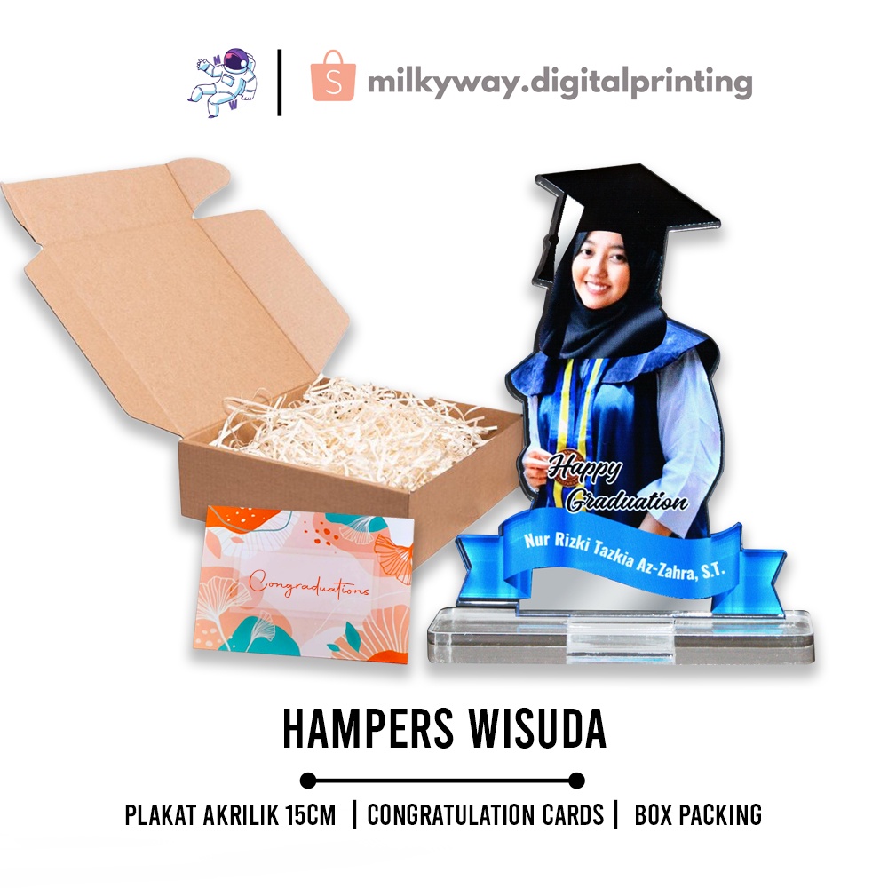 HAMPERS WISUDA, AKRILIK WISUDA, HAMPERS PLAKAT WISUDA