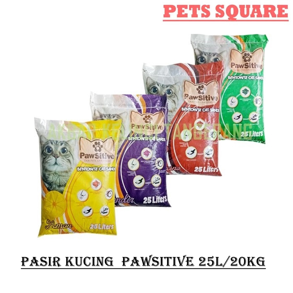 Pasir Kucing PAWSITIVE 25L/20Kg - APPLE (GRAB/GOSEND)