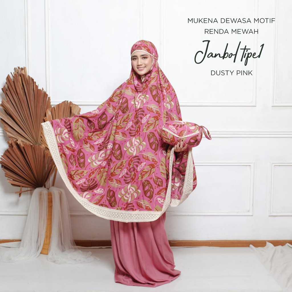 MUKENA BALI TASIK - MUKENA RENDA DEWASA MOTIF JANBOL TIPE 1