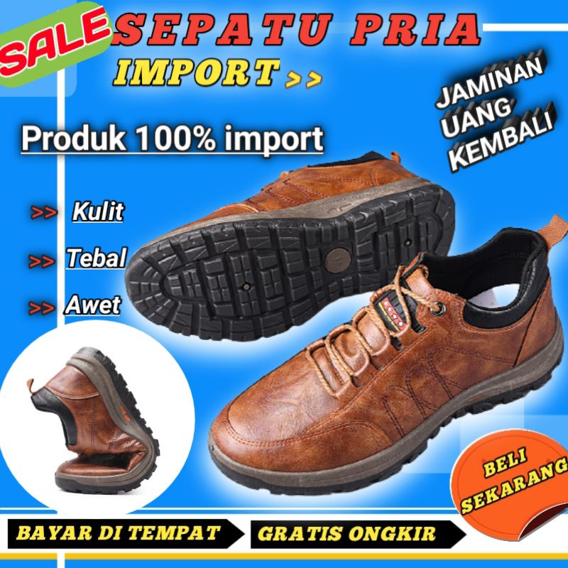 A-14 Sepatu pria sneakers casual pria formal pria hitam import pria kerja kulit pria korea  laki lak