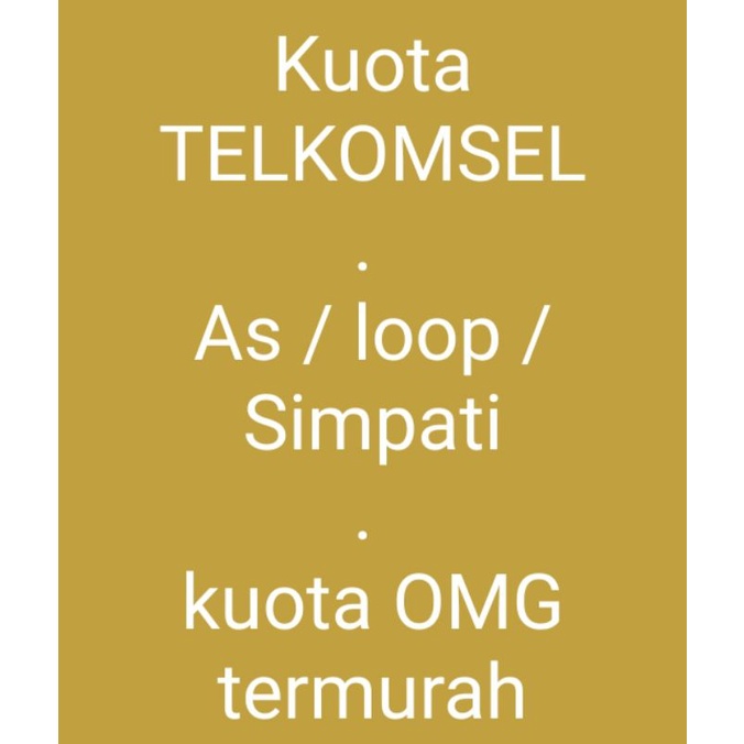 Paket data Telkomsel termurah OMG As loop simpati kuota