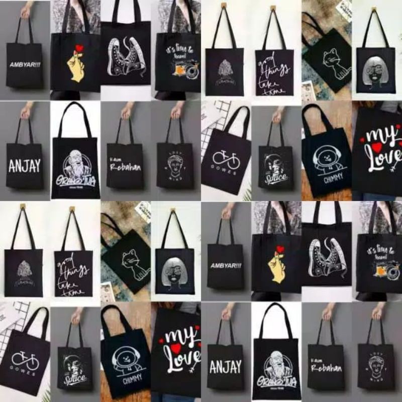 Tote Bag Kpop Pakai Perekat custom Motif