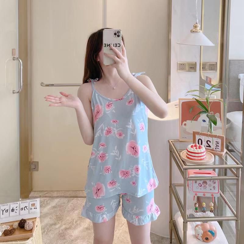 Piyama Set Baju Tidur Import murah model Babydoll wanita daster bahan kaos katun