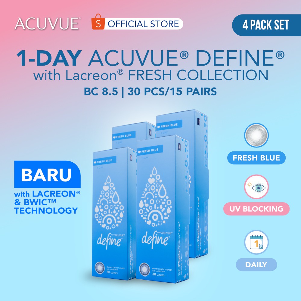Acuvue Define Fresh Collection (Daily) Fresh Blue 4 Pack Set