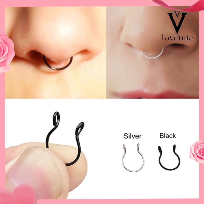 [COD]Cincin Hidung Bentuk U Bahan Stainless Steel Untuk Aksesoris-FA