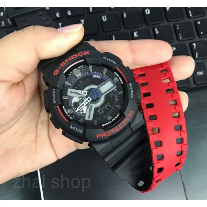 JAM TANGAN SPORT PRIA CASIO GSHOCK G-SHOCK GA110 HITAM LIS MERAH
