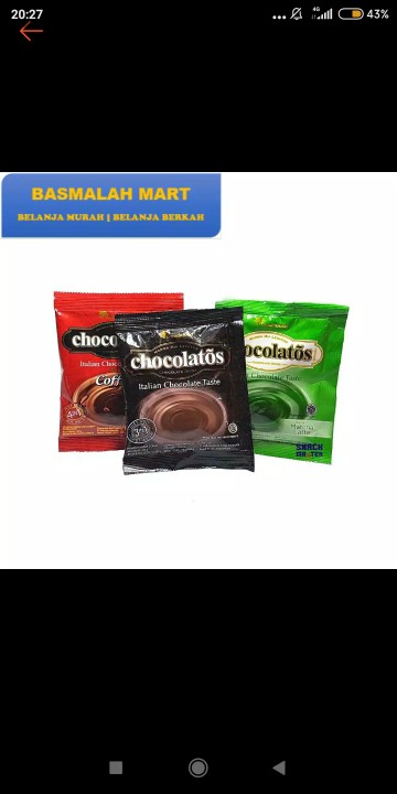 Chocolatos Chocolate Drink - Netto 10 Bks X 26 Gr Murah Meriah
