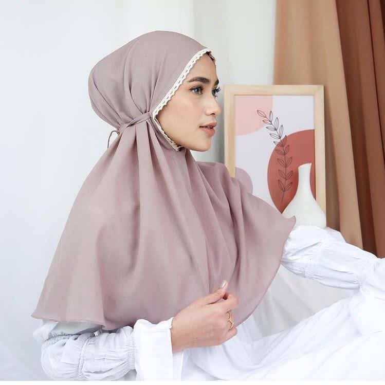 Jilbab bergo alazhar / Hijab bergo Maryam renda non pet / bergo renda