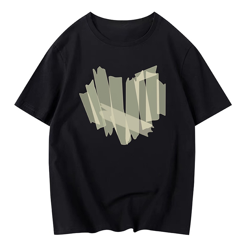 EUNII T-shirt  Lengan Pendek Graffiti Cherish Korean Style/Kaos Atasan Wanita/Kaos Wanita/Baju Oversize Wanita