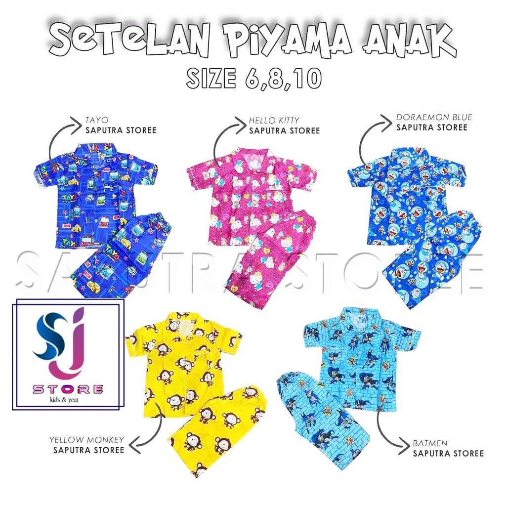 Setelan / Piyama Anak Junior Terbaru &amp; Terlaris 6 - 10 Tahun