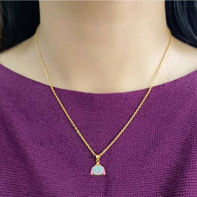 Necklace Pendant Branded Oval Jewellery Kalung Emas asli Gold shop