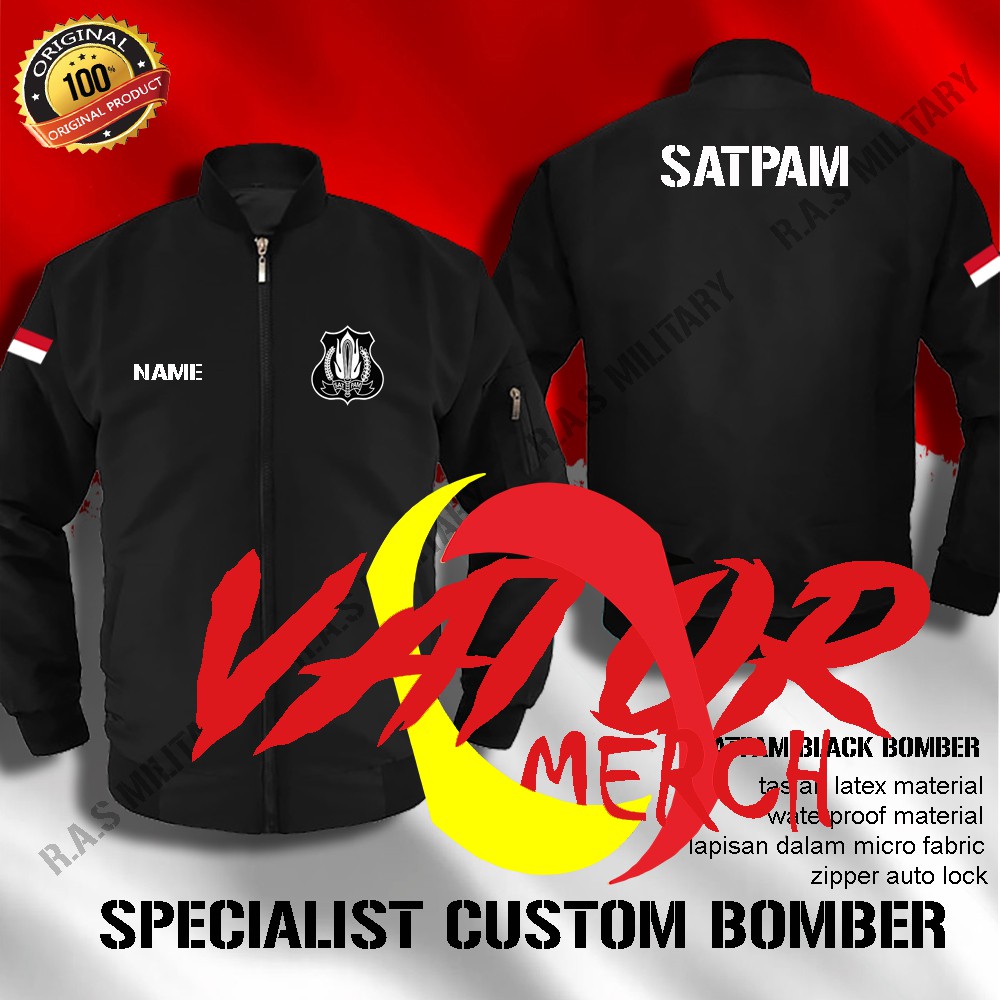JAKET BOMBER SATPAM JAKET SECURITY BORDIR terbaru original (WATERPROOF/ANTI AIR)