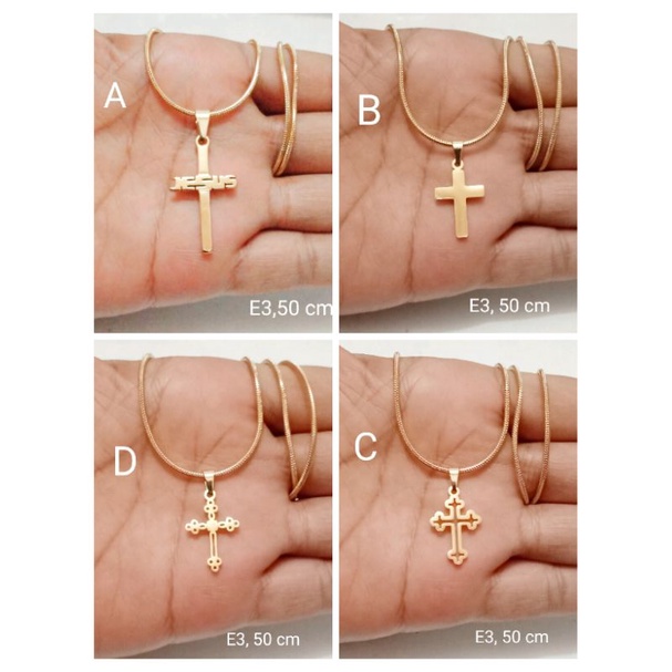 NLt57. Kalung salib titanium ukuran E3,50 cm