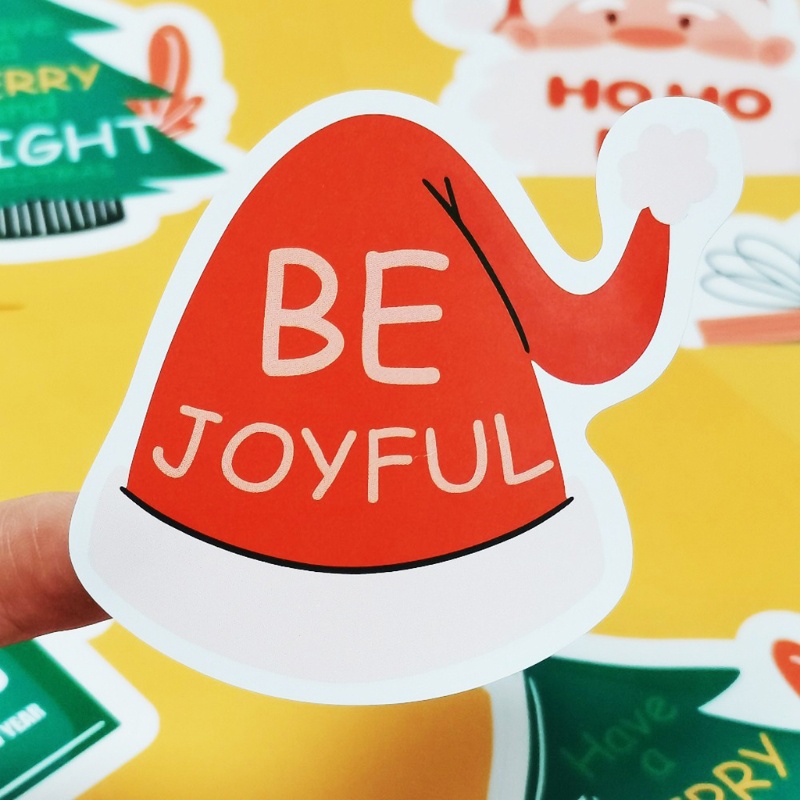 Zzz 20pcs / 5 Lembar Stiker Label Motif Natal Untuk Kotak Hadiah