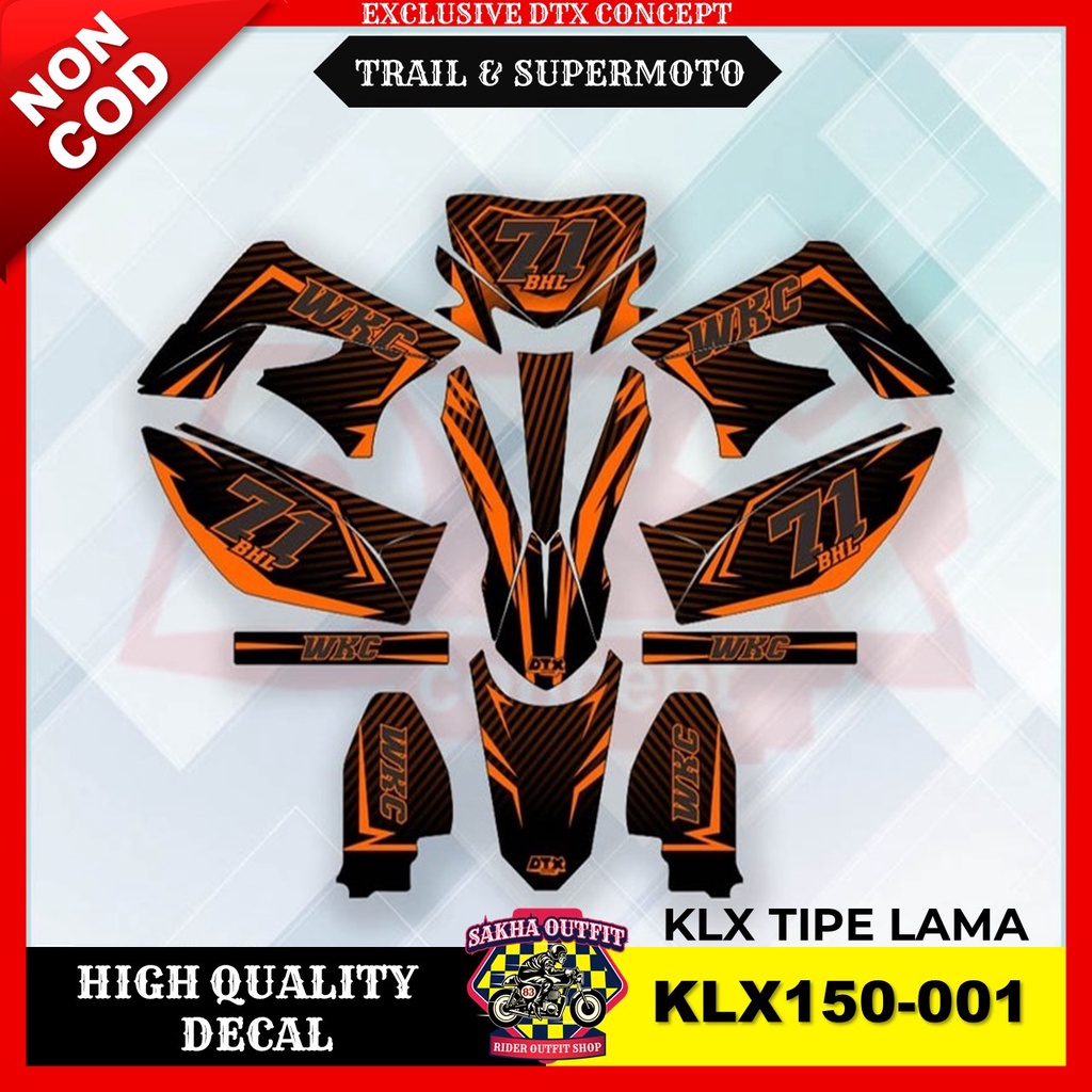 Decal KLX stiker motor stiker trail KLX stiker motor keren decal KLX 150 stiker variasi motor decal 