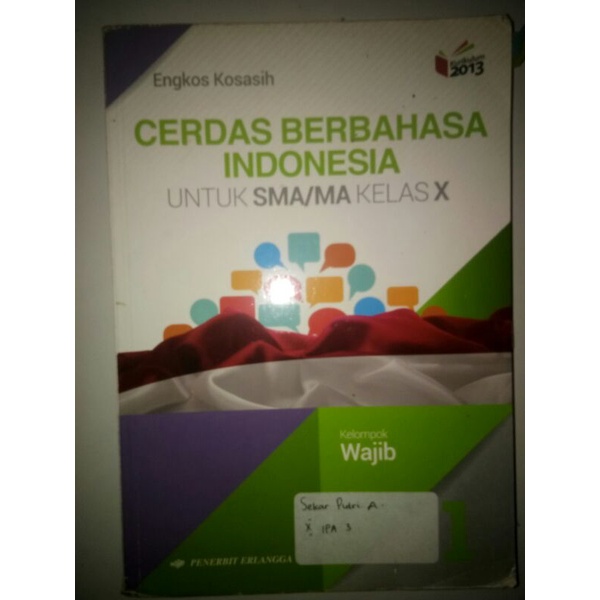 

[PRELOVED] Buku Paket B.indonesia Erlangga Kelas 10