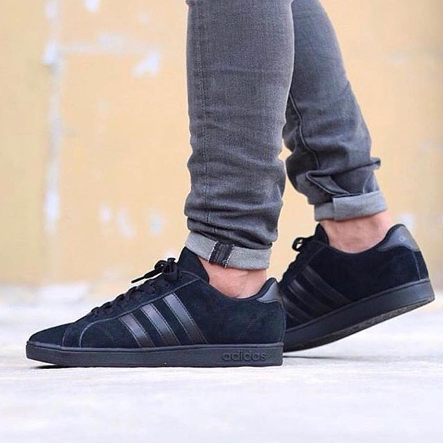 adidas neo baseline suede full black