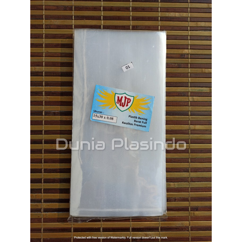 Plastik PP Bening MJP Tebal 0.08 12x20 12x25 15x25 18x25 18x30 20x30 20x35 22x40 25x40