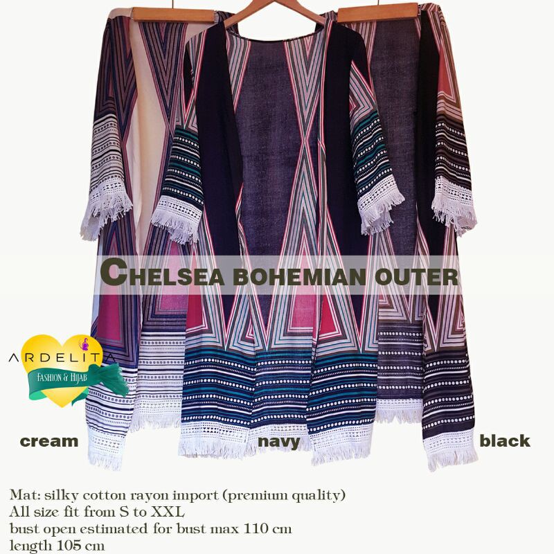 OUTWEAR MODIS CHELSEA BOHEMIAN OUTER/CARDI PANJANG/LONG CARDY/SELEGRAM OUTFIT/OOTD HIJAB