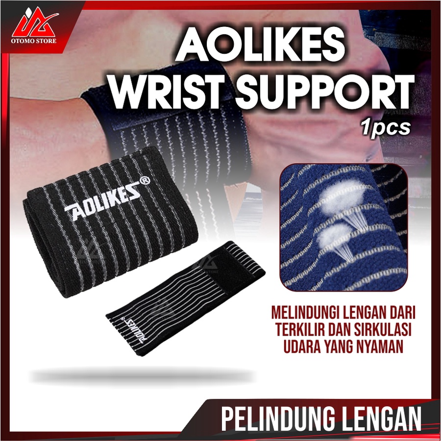 AOLIKES WRIST SUPPORT Deker Pelindung Pergelangan Tangan Olahrag Gym Original