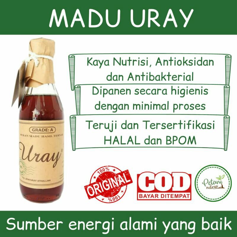 

Madu Uray Murni Asli Raw Honey 450gram Berkualitas Grade A