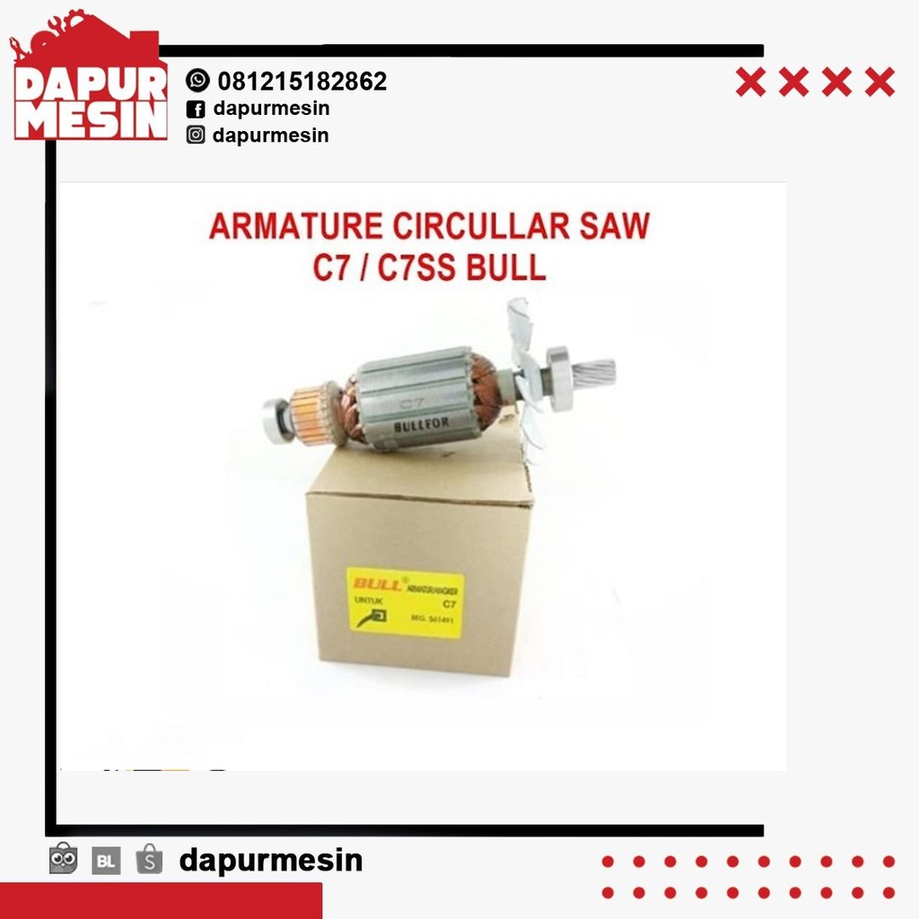 ARMATURE CIRCULLAR SAW SERKEL HITACHI C7SS MERK BULL