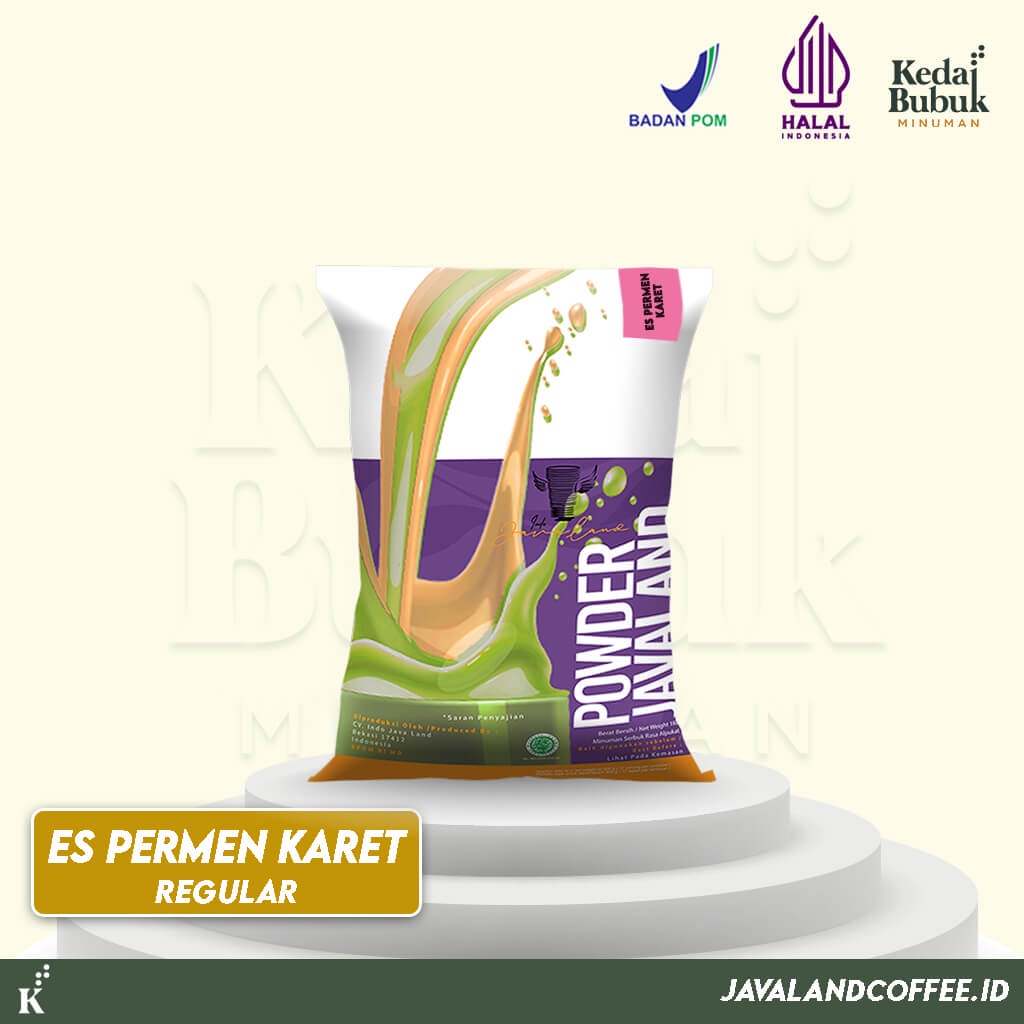 Javaland Bubuk Minuman Rasa Es Permen Karet / Bubble Gum Pink 1Kg - Regular Plain | Bubble Powder Drink Boba