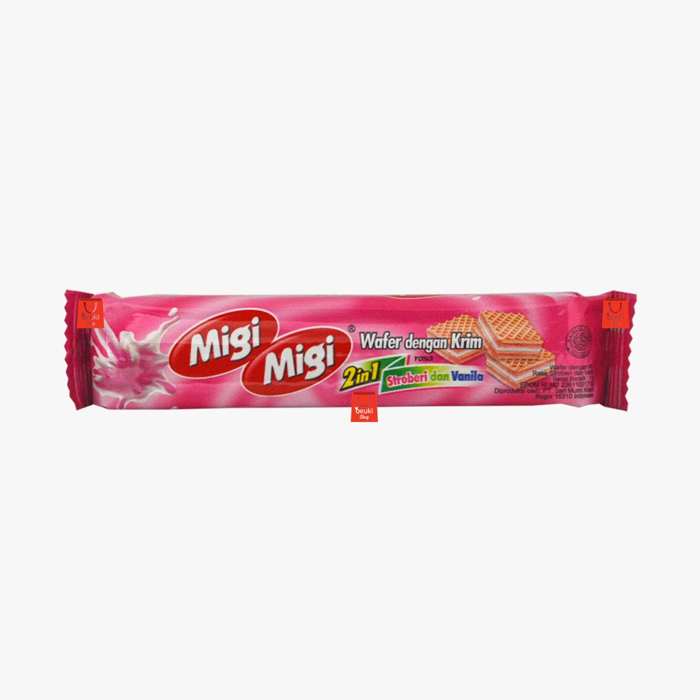 

ECERAN Migi Migi Strawberry Vanila Wafer Dengan Isi Krim Strawberry dan Vanilla - 11gr