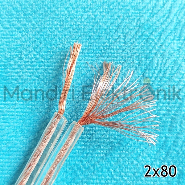 Kabel Listrik Transparan 2x80 per meter - Kabel Audio - Kabel Listrik Audio 2 x 80 Meteran