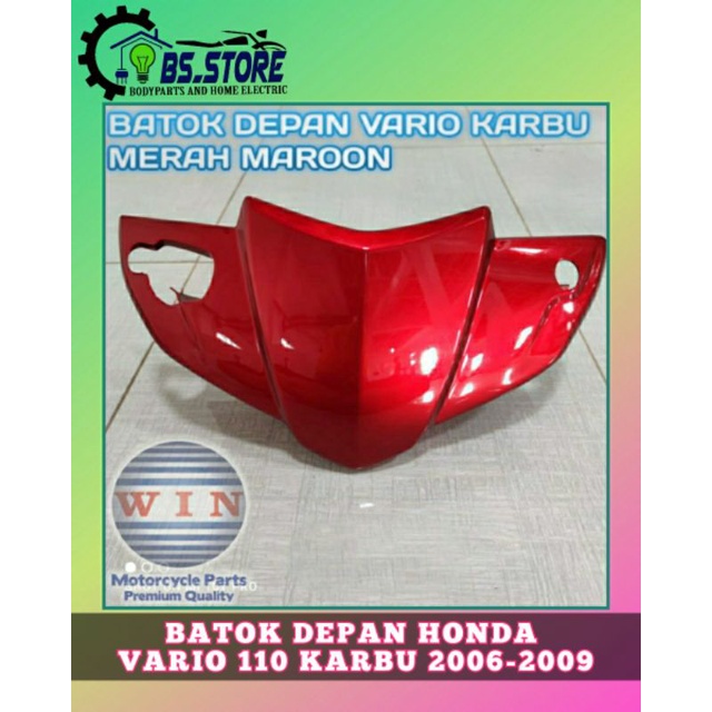 BATOK DEPAN HONDA VARIO 110 LAMA 2006 2007 2008 2009 MERAH MAROON | FRONT HANDLE COVER VARIO 110 KARBU 2006 2007 2008 2009 MERAH MAROON | BATOK STIR VARIO LAMA | MERK WIN