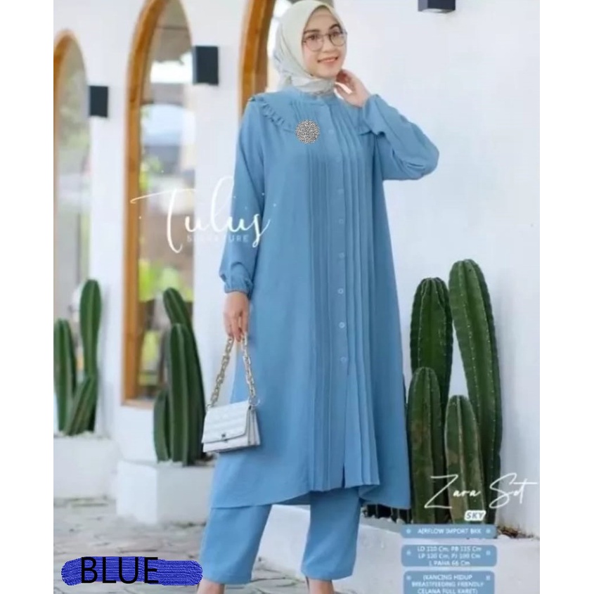 ZIRA Set Crinkle Airflow Jumbo LD 120 - ZIRA Set / One Set Jumbo Crinkle Premium Motif Polos / Setelan Wanita / Stelan Long Tunik Busui / Setelan Long Tunik Polos Plisket / one set plisket premium / setcel polos crinkle / One set polos / Set premium