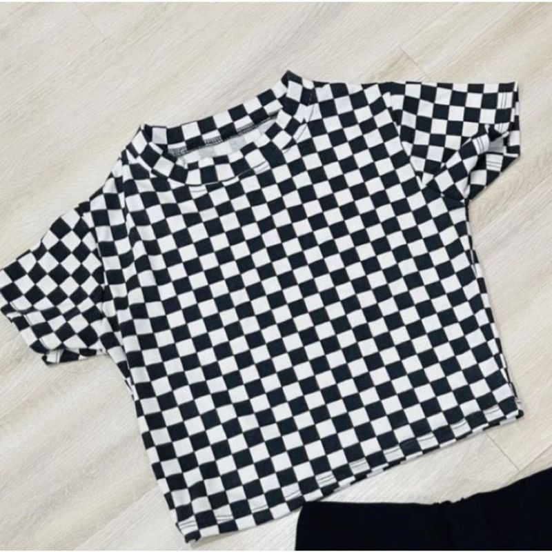 CHECKER CATUR CROP TOP RIB (LD 80 , P 39)