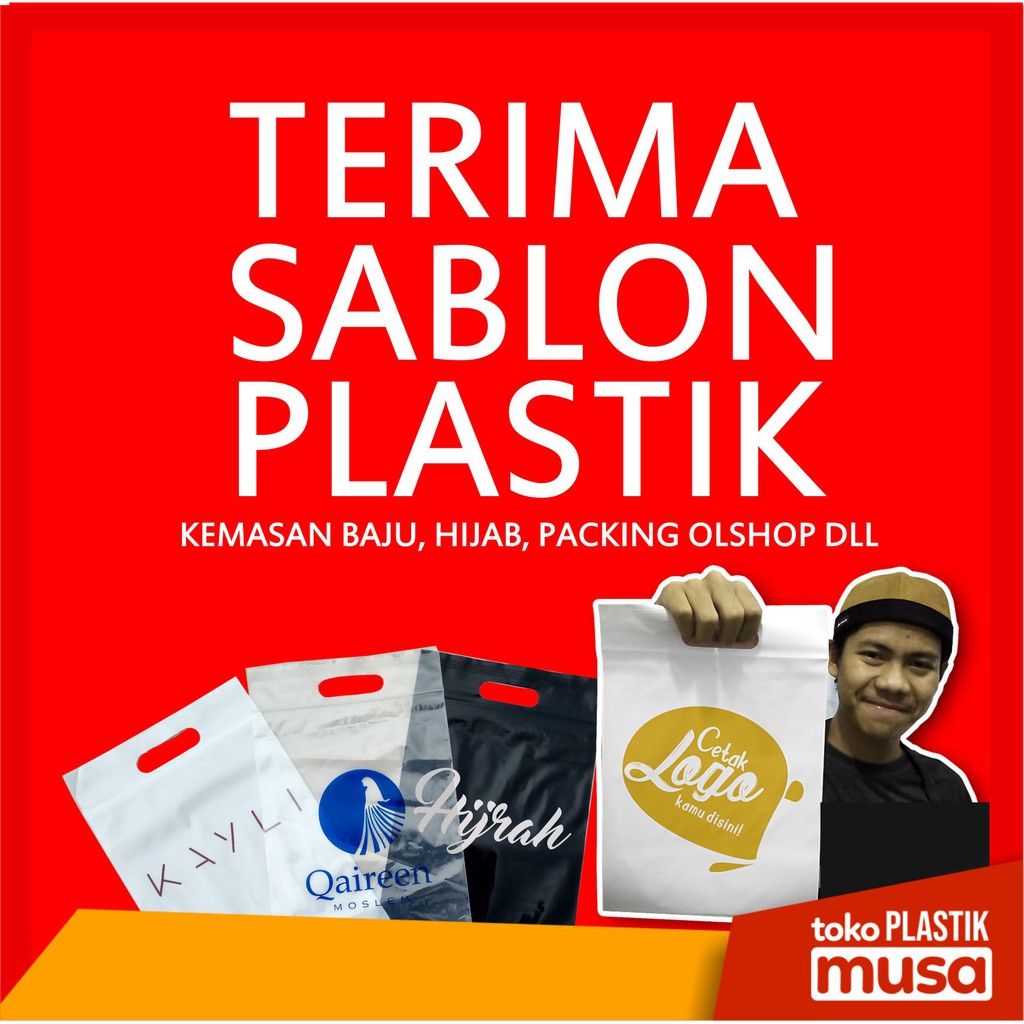 Jasa Plastik Sablon Kemasan Packing Olshop