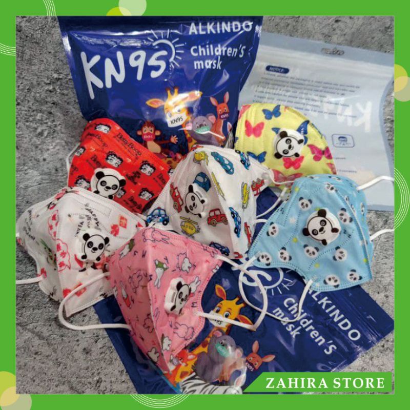 MASKER KN95 ANAK RESPIRATOR MASKER ANAK ALKINDO 5PLY EARLOOP VALVE PROTECTIVE KIDS MASK