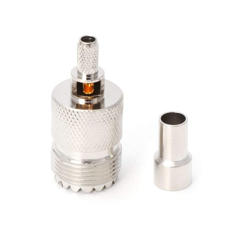 Cre 10 Set Adapter Konektor Kabel Coaxial Jack UHF Female SO239 Untuk RG58 RG142 RG400 LMR195